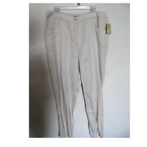 Islander Women Linen Blend Pants - Size: 10 - Beige